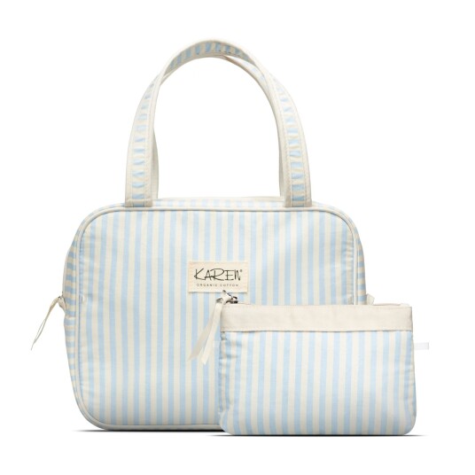 Karen Denmark 2 pcs Cosmetic bag with handle Blue/white stripes Karen Denmark 2 pcs Cosmetic bag with handle Blue/white stripes
