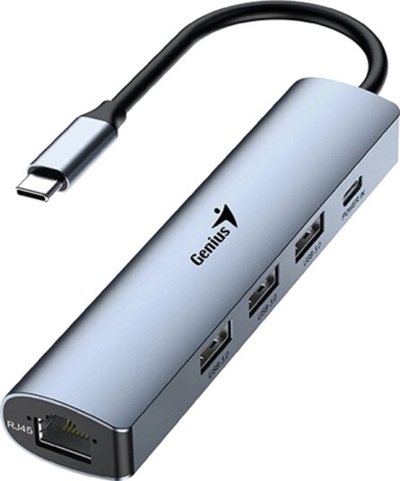 Genius Usb 3.0 4-Ports Hub Uh-545 Grå Genius 3X Usb 3.0 1X Rj45 Genius Usb 3.0 4-Ports Hub Uh-545 Grå Genius 3X Usb 3.0 1X Rj45