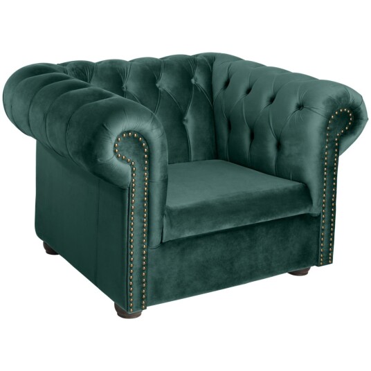 Vega VEGA Lenestol Chesterfield fløyel inkl. ben; 114x97x72.5 cm BxDxH; Sete Grangrønn Ramme Brun Vega VEGA Lenestol Chesterfield fløyel inkl. ben; 114x97x72.5 cm BxDxH; Sete Grangrønn Ramme Brun