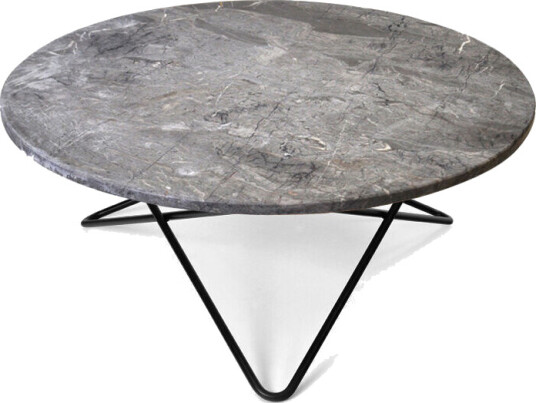 Ox Denmarq O Table salongbord marmor grå, sortlakkert stativ Ox Denmarq O Table salongbord marmor grå, sortlakkert stativ