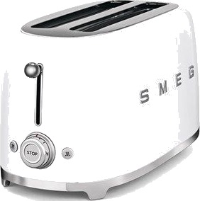 Smeg 50s Stilig Brødrister TSF02 4 Skiver Hvit med Bagelfunksjon