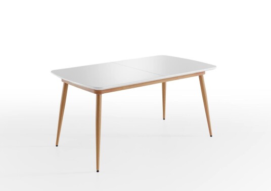 Bozen spisebord med butterfly uttrekk 160-200 cm hvit,honning.