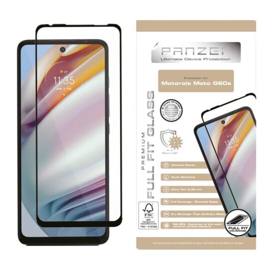 PANZER Motorola Moto G60s PANZER Premium Full Fit Glass - Svart Ramme PANZER Motorola Moto G60s PANZER Premium Full Fit Glass - Svart Ramme