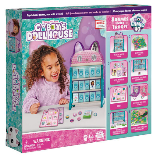 Gabby's Dollhouse 8-i-1 Brettspill for Barn fra Sm Games & Puzzles