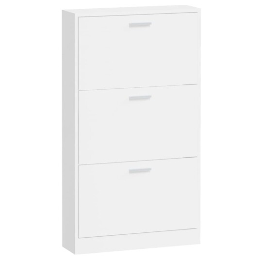 vidaXL Skoskap h?yglans hvit 59x17x108 cm konstruert tre vidaXL Skoskap h?yglans hvit 59x17x108 cm konstruert tre