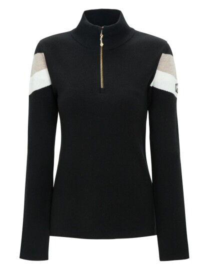 WoolLand Hemsedal Half zip Ullgenser Dame Black M