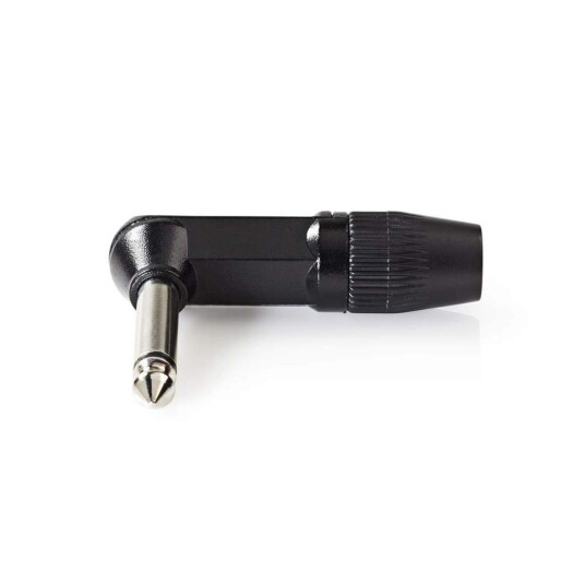 Nedis Audio Connector Vinklet Hann Nikkel Belagt Lodde Kabeltilførselsdiameter: 8.0 Mm Aluminium Sort Plastpose 1 St
