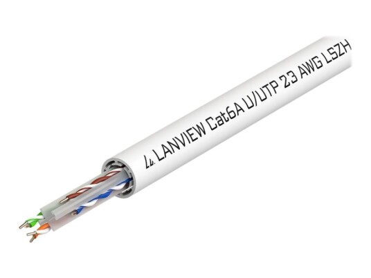 Lanview - Samlet Kabel - 500 M - 7.8 Mm - Utp - Cat 6A - Halogenfri Solid - Hvit Lanview - Samlet Kabel - 500 M - 7.8 Mm - Utp - Cat 6A - Halogenfri Solid - Hvit