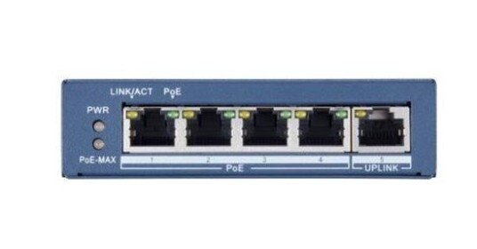 Hikvision Ds-3E0505p-E - Switch - Ikke-Styrt - 4 X 10/100/1000 (Poe+) + 1 X 10/100/1000 (Opplink) - Stasjonær - Poe+ (60 W) - Dc-Strøm
