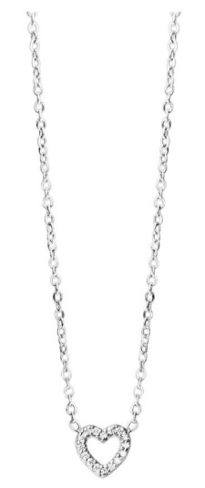 Muli Collection Zirconia Heart Necklace Silver
