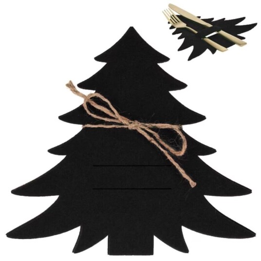 B2X Julebestikklomme: Sett med 4 sorte juletreformede lommer B2X Julebestikklomme: Sett med 4 sorte juletreformede lommer