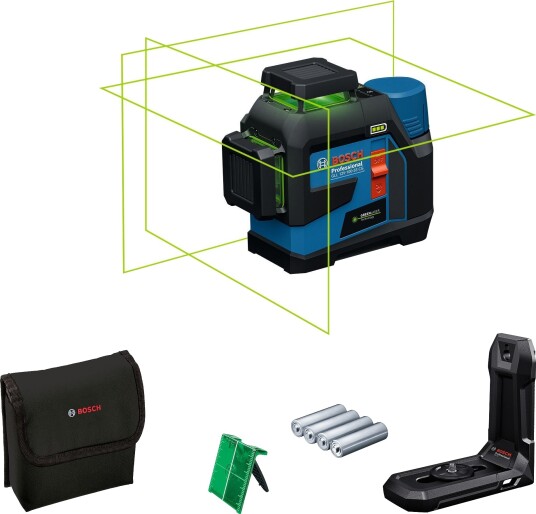 Bosch GLL 12V 100 33 CG Linjelaser Grønn Laser 3 X 360 Grader Projeksjon IP65 Bosch GLL 12V 100 33 CG Linjelaser Grønn Laser 3 X 360 Grader Projeksjon IP65