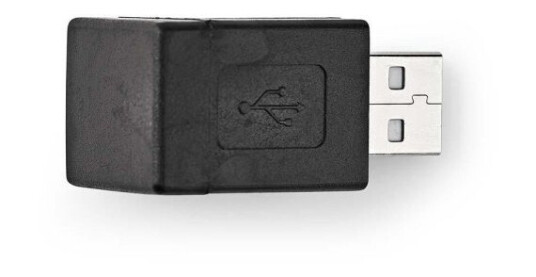 Nedis USB-A Adapter | USB 2.0 | USB-A Han | USB-A Hun | 480 Mbps | Rund | Nikkel belagt | PVC | Sort | Boks