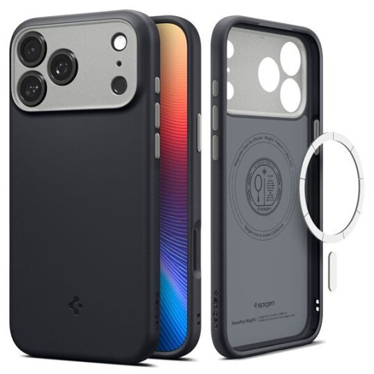 Spigen Nano Pop MagSafe mobildeksel til iPhone 17 Pro - svart sesam Spigen Nano Pop MagSafe mobildeksel til iPhone 17 Pro - svart sesam