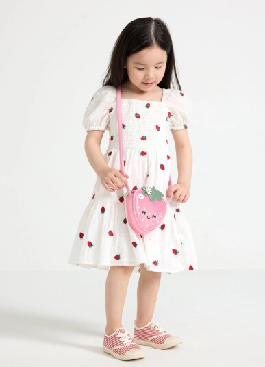 Lindex Dress With Strawberries White 116