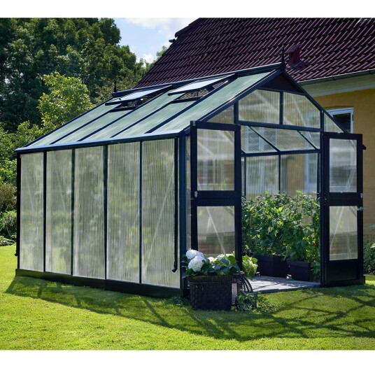 Drivhus Juliana Premium Antrasittgrå, Kanalplast, 10,9 M² Drivhus Juliana Premium Antrasittgrå, Kanalplast, 10,9 M²