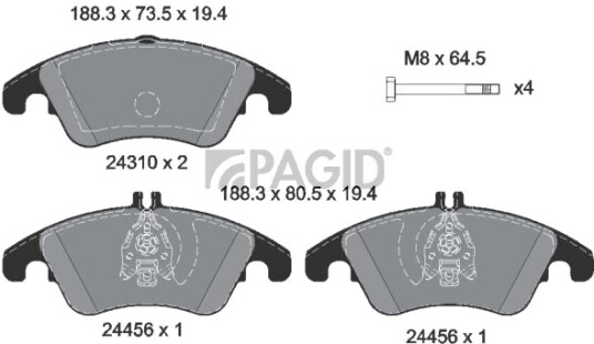 Bremseklosser PAGID T1624N