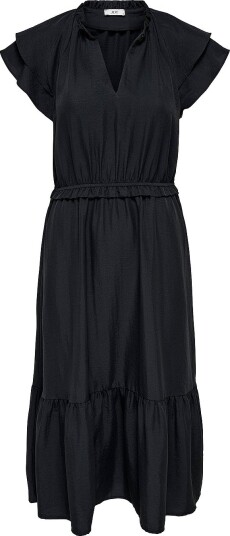 JDY - jdyTrain Frill Midi Dress wvn E - Svart