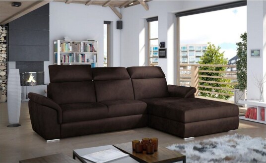 Hjørnesofa Eltap Trevisco 272x216x100 cm Monolith 29 Mørk Brun Høyre