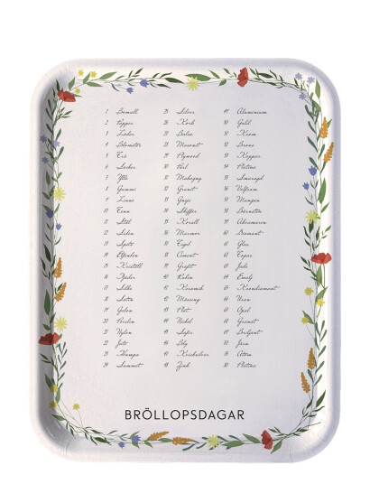 Kunskapstavlan® Bricka Bröllopsdagar White 33X43CM Kunskapstavlan® Bricka Bröllopsdagar White 33X43CM