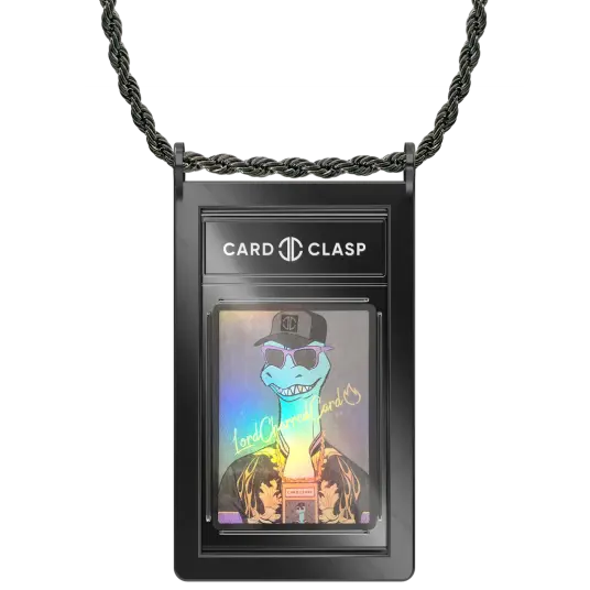 Card Clasp Slab Holder Necklace: Deepspace Black