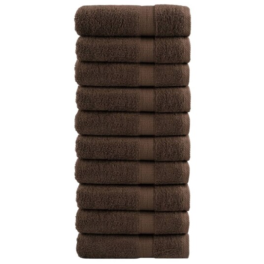 Premium dusjhåndklær SOLUND 10 stk brun 70x140 cm 600gsm Premium dusjhåndklær SOLUND 10 stk brun 70x140 cm 600gsm