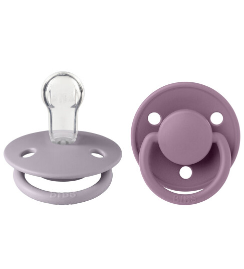 Bibs De Lux Smokker 2 pack Rund Fossil Grey/Mauve OneSize Smokk Lilla