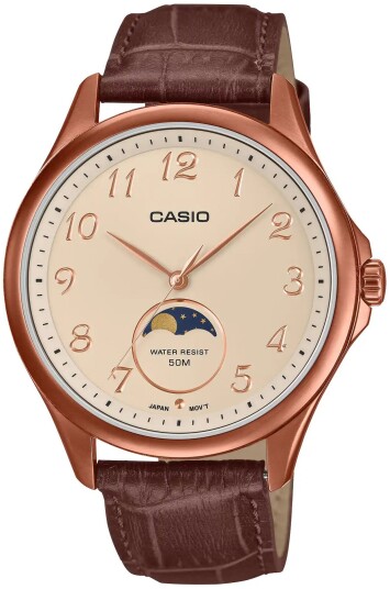 Casio Herreklokke MTP M110RL 5AVER Timeless Collection Beige/Lær