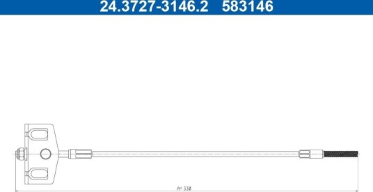 ATE 24.3727 3146.2 Tautrekk håndbremse