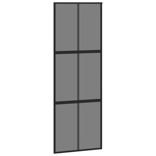 vidaXL Skyvedør med monteringssett svart 76x205 cm herdet glass