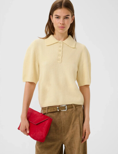 Gestuz Gzalpha Ss Polo Pullover Yellow L Gestuz Gzalpha Ss Polo Pullover Yellow L