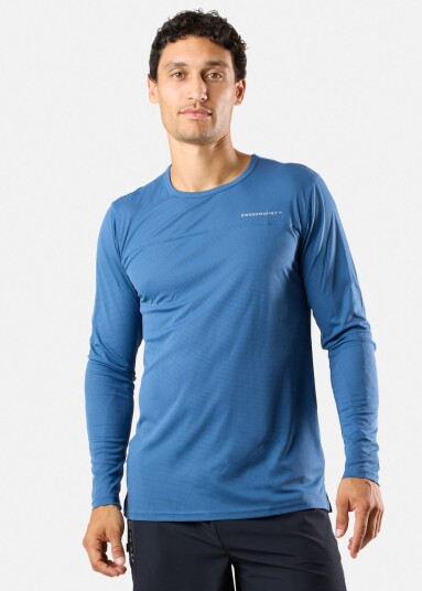 Swedemount Ultra Light Ls Tee Ii Denim Blue M Løpetrøyer