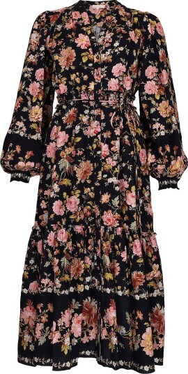 byTimo   Midikjole Bohemian Midi Dress   Svart