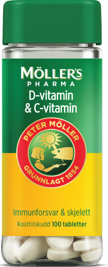 Möller's Pharma D-vitamin & C-vitamin tabletter, 100 stk.