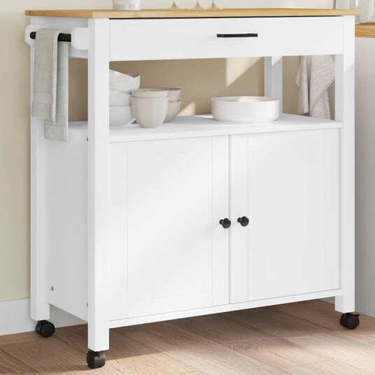 Kjøkkenvogn MONZA 84x40x90 cm heltre furu 376108 Kjøkkenvogn MONZA 84x40x90 cm heltre furu 376108