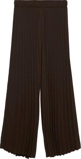 Vero Moda Curve - Bukser Vmcyola Plisse Hw Wide Pant Wvn Cur - Brun