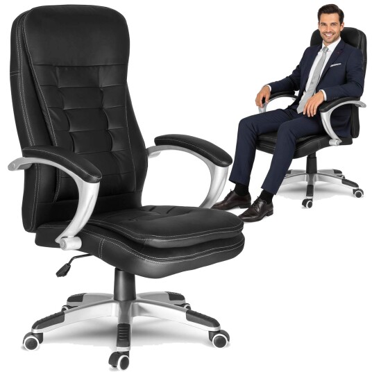 Ergonomisk svart kontorstol med justerbar høyde Ergonomisk svart kontorstol med justerbar høyde