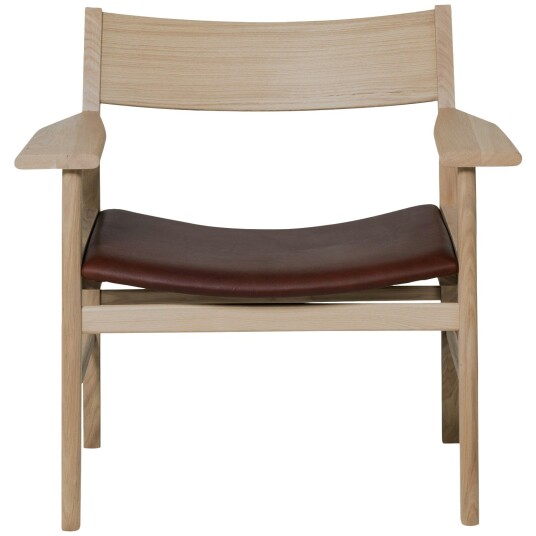 Mavis Siza Loungestol Hvitpigmentert Eik / Mocca Skinn Mavis Siza Loungestol Hvitpigmentert Eik / Mocca Skinn