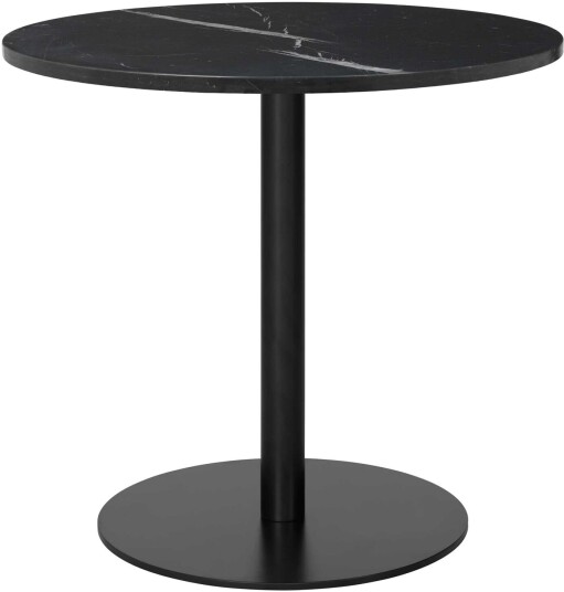 Gubi Gubi 1.0 Dining Table Round Ø60 Black Base Marble Top Verde Guatemala Spisebord Grønn Metall/stein