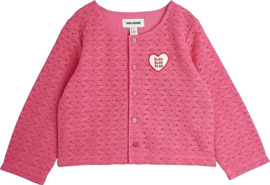 Mini Rodini Lace Patch Cardigan   Pink   128/134
