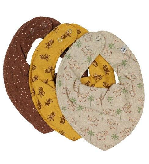 Pippi Bandana Bib Uni -Aop (3-Pack) - Brown - ONE SIZE Pippi Bandana Bib Uni -Aop (3-Pack) - Brown - ONE SIZE