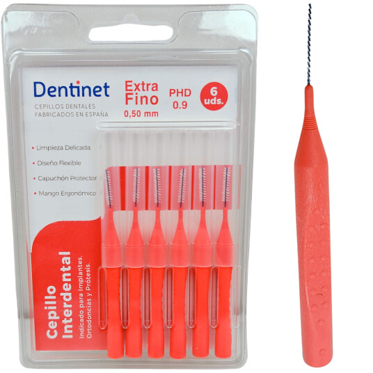 Dentinet Interspace børster 6 pcs. Ekstra Fin 0,5 mm PHD 0,9 Dentinet Interspace børster 6 pcs. Ekstra Fin 0,5 mm PHD 0,9