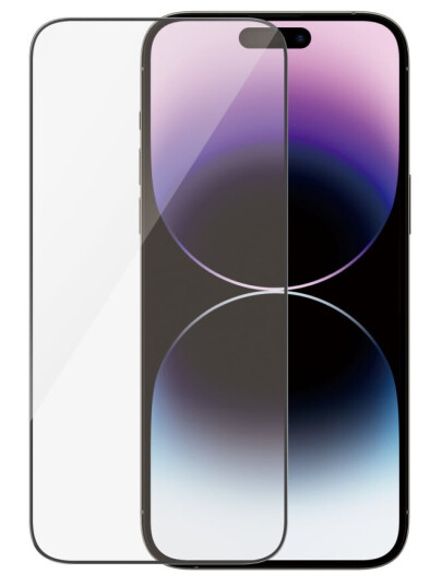 PanzerGlass iPhone 14 Pro Max PanzerGlass AntiBacterial Ultra-Wide Fit Beskyttelseglass- EasyAligner - Diamond Strength - Transparent / Svart kant