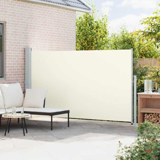 vidaXL Uttrekkbar sidemarkise 180x300 cm kremhvit vidaXL Uttrekkbar sidemarkise 180x300 cm kremhvit