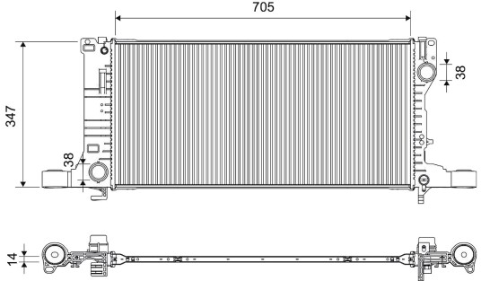 VALEO 701338 Radiator, motorkjøling