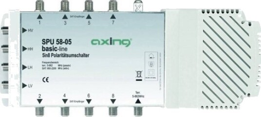 Axing Spu 58-05, 5 Innganger, 8 Utganger, 950 - 2400 Mhz, 85 - 862 Mhz, Ip20, F