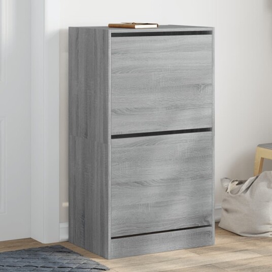  Skoskap med 2 vippeskuffer grå sonoma 60x42x108 cm 8721012385849