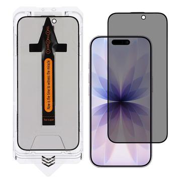 MTP Products iPhone 17 Beskyttelsesglass med personvern med installasjonsverktøy   9H Svart Kant
