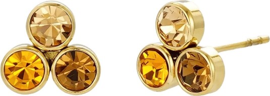 Bud To Rose Lima Trio Earring Amber/Gold   Gold   ONE SIZE