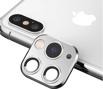 iPhone XS Max Falske Kamera Klistremerke - Sølv